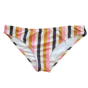 Shade & Shore Striped Bikini Bottoms – Size Large – Retro Sunset Multi Stripe